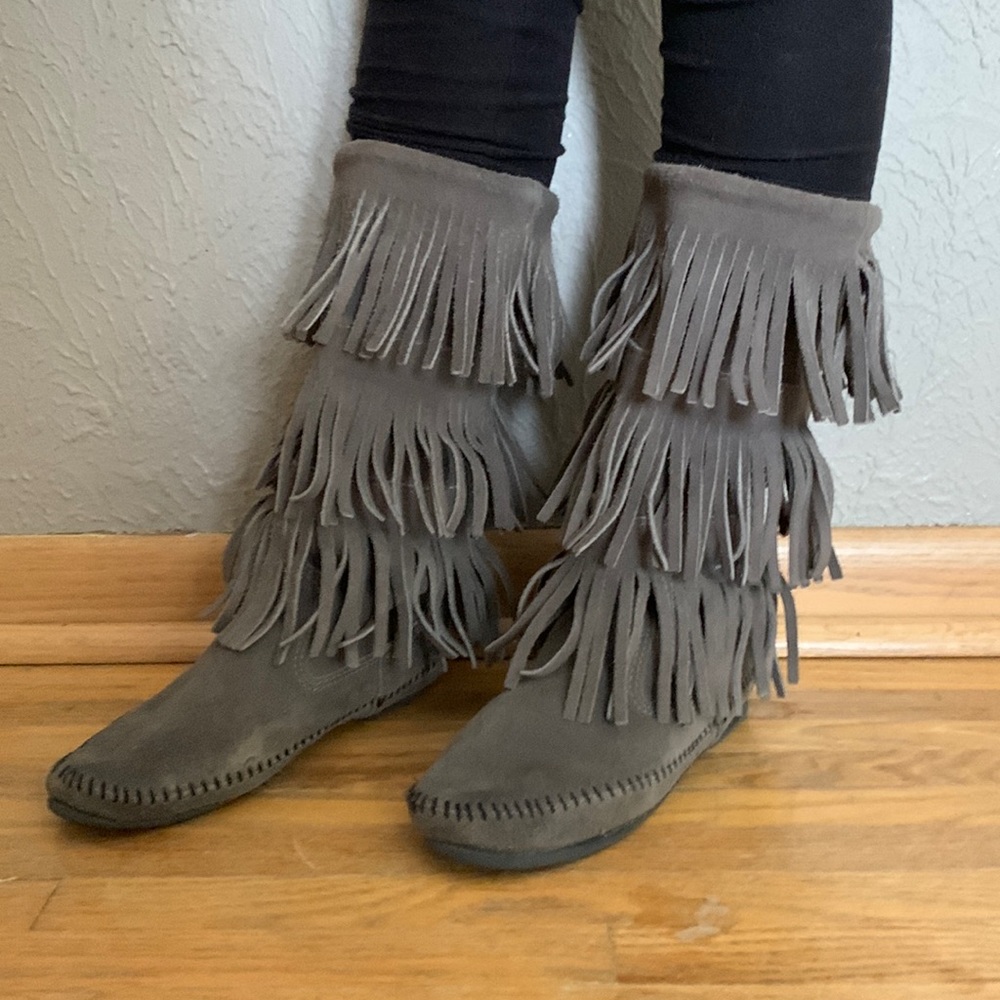 Minnetonka moccasins high fringe